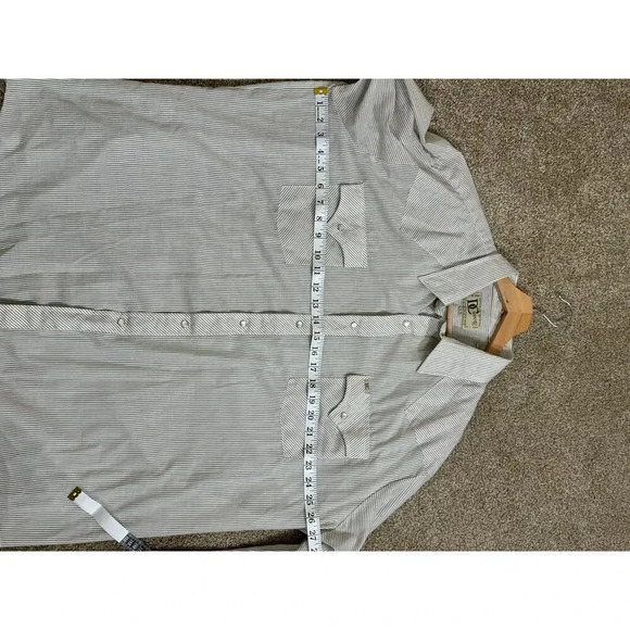 Vintage Pearl Snap Long Sleeve Button Down Brown Stripe Western Cowboy  18-35 - Picture 8 of 9
